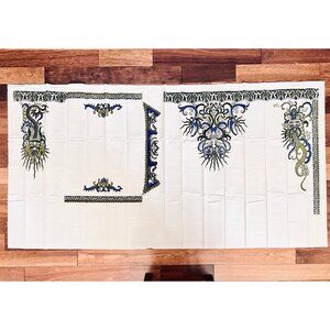 Indonesian Batik Fabric 41.5" x4 Yards cream color background dragon flora motif